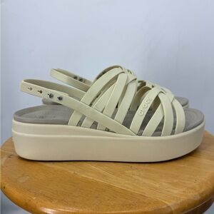 Crocs Brooklyn Strappy Low Wedge,w/ all-day comfort sandal.10